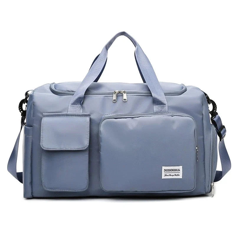 Multi-Pocket Travel Bag, Sports and Gym Duffle with Separate Shoe Compartment