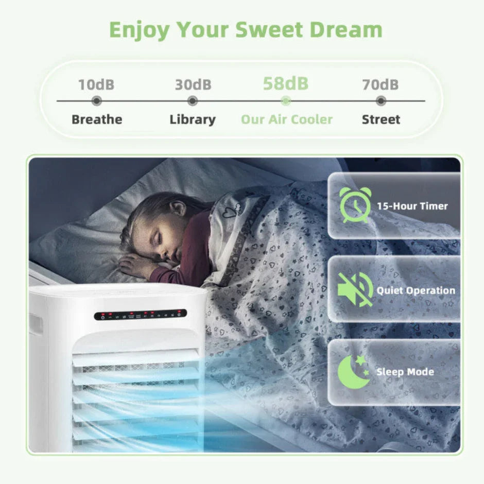 Home Breeze | Portable Air Conditioner Cooler Fan with 4-in-1 Functionality | Adjustable Airflow for Ultimate Comfort
