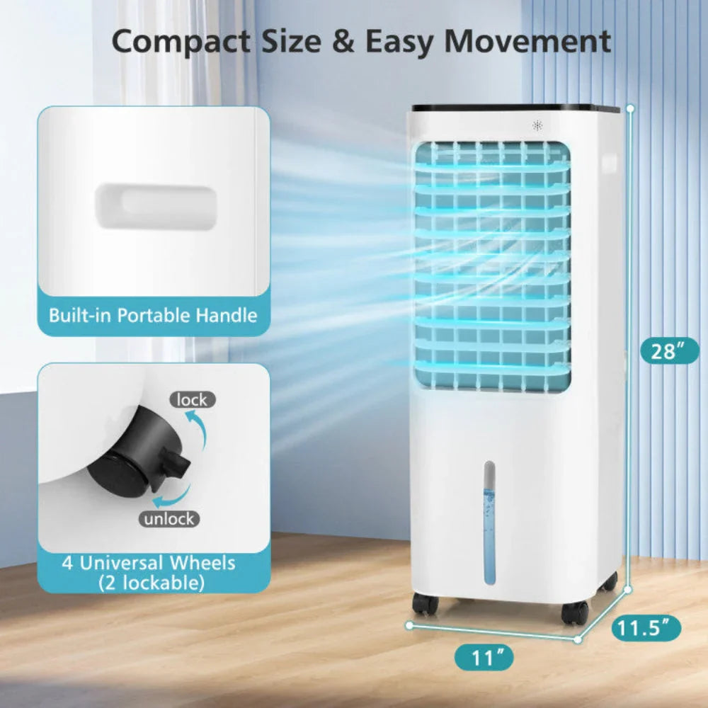 Portable Air Cooler | 4-in-1 Evaporative Fan with 12L Water Tank | Customizable Airflow for Home Comfort