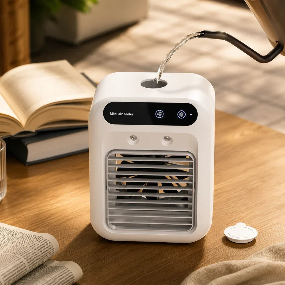 Portable Desktop Cooling Fan with Humidifier Function | USB Rechargeable Design for Personal Comfort