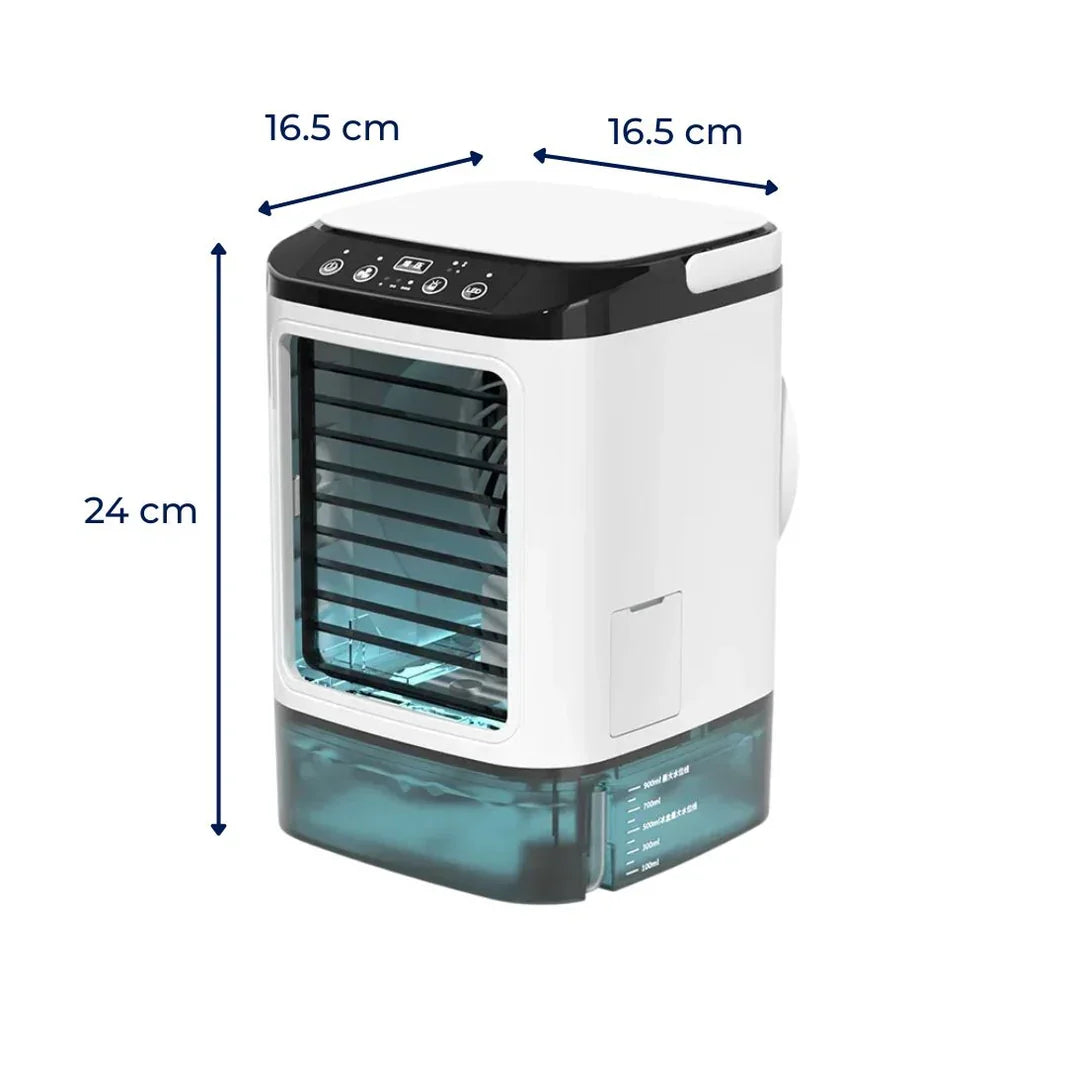 Portable Evaporative Cooler | Quiet 12W Fan with 900ml Tank | Efficient Cooling for Small Spaces