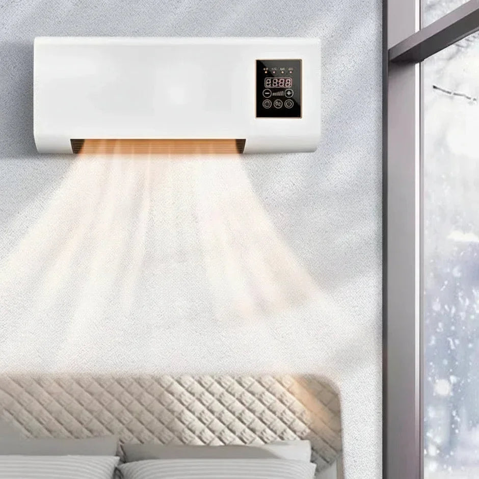 Wall Mounted Electric Heater | Space Heater with Remote Control | Space-Saving Design for Quick Indoor Comfort