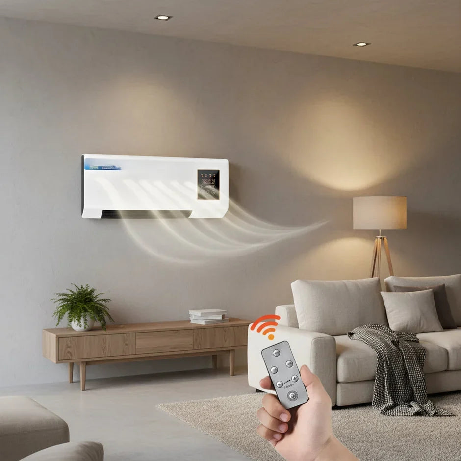 Wall Mounted Electric Heater | Space Heater with Remote Control | Space-Saving Design for Quick Indoor Comfort