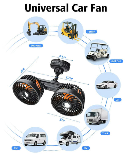 AeroBreeze | Portable Car Fan with 4000 mAh Battery | 3 Speed Settings for Ultimate Comfort