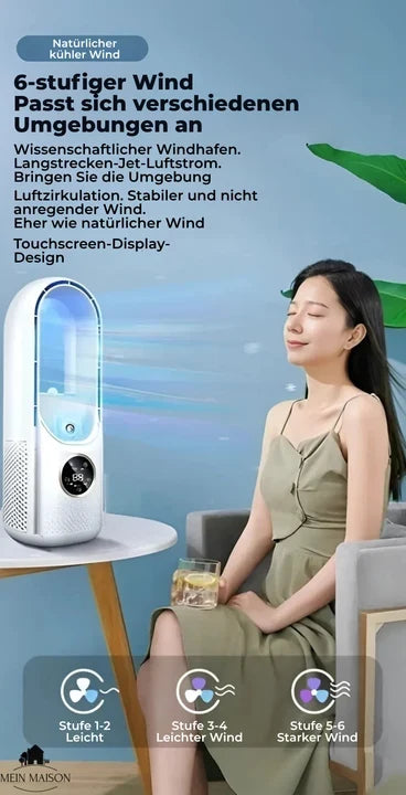 AirCooler | Blade-less USB Fan with Timer &amp; Humidification | Quiet Design for Comfortable Cooling