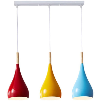 BowLift | Nordic Iron Wood Aluminum Pumpkin Water Drop 1-Light Pendant Light for Dining Room