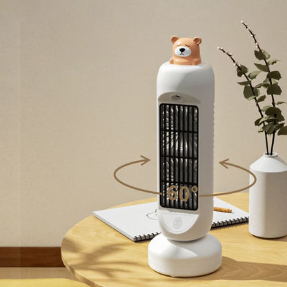 Charming Mini Bear | Air Cooler Humidifier Fan with 3-Speed Control | Compact Design for Ultimate Comfort