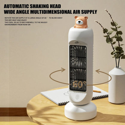 Charming Mini Bear | Air Cooler Humidifier Fan with 3-Speed Control | Compact Design for Ultimate Comfort