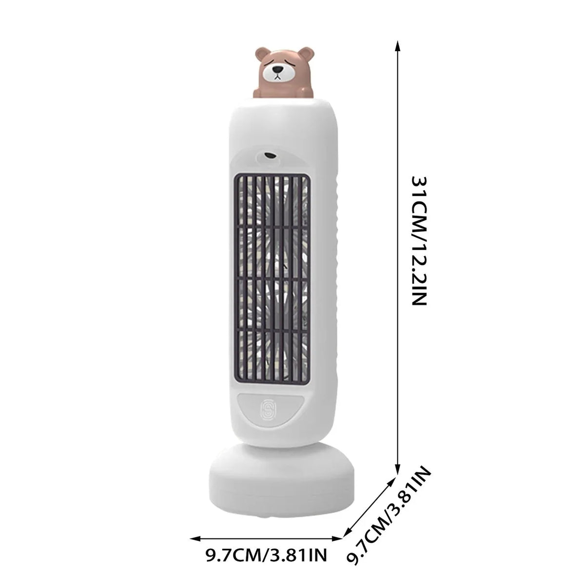 Charming Mini Bear | Air Cooler Humidifier Fan with 3-Speed Control | Compact Design for Ultimate Comfort