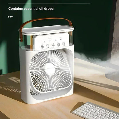Compact Air Cooler | 3-in-1 Portable Air Conditioner with LED Light | Efficient Humidifier for Everyday Use