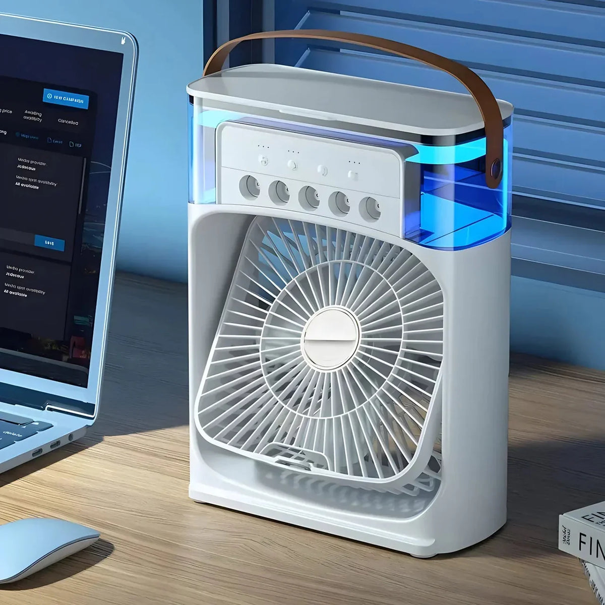 Compact Air Cooler | 3-in-1 Portable Air Conditioner with LED Light | Efficient Humidifier for Everyday Use