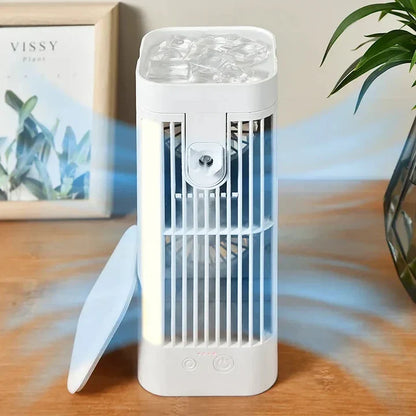 Compact Mini Desk Fan with Spray Cooling &amp; Quiet Operation | USB-Powered for Instant Relief