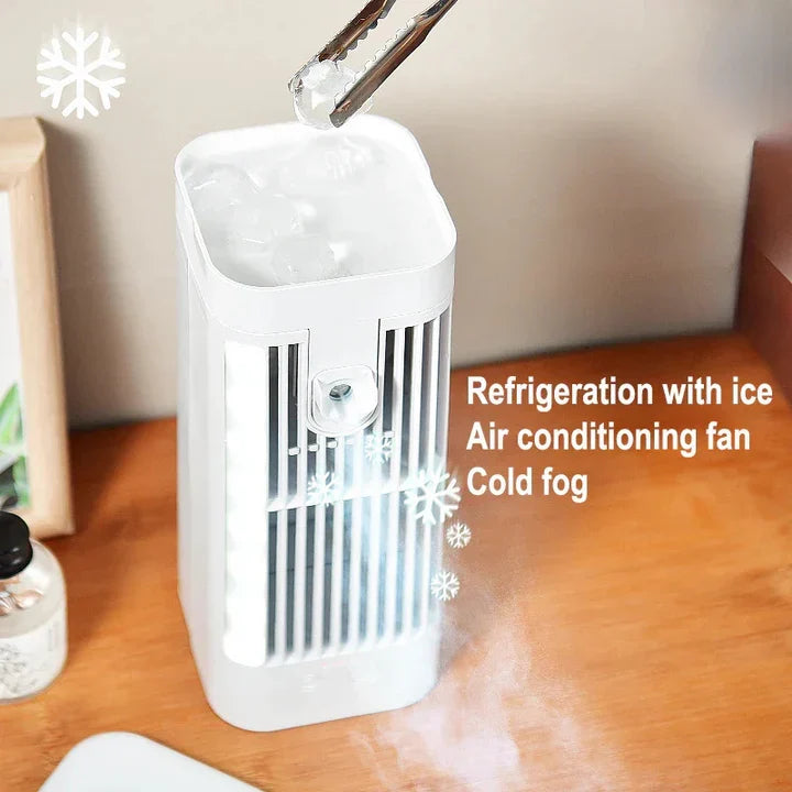 Compact Mini Desk Fan with Spray Cooling &amp; Quiet Operation | USB-Powered for Instant Relief