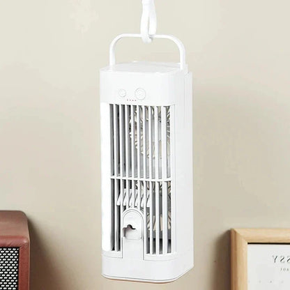 Compact Mini Desk Fan with Spray Cooling &amp; Quiet Operation | USB-Powered for Instant Relief