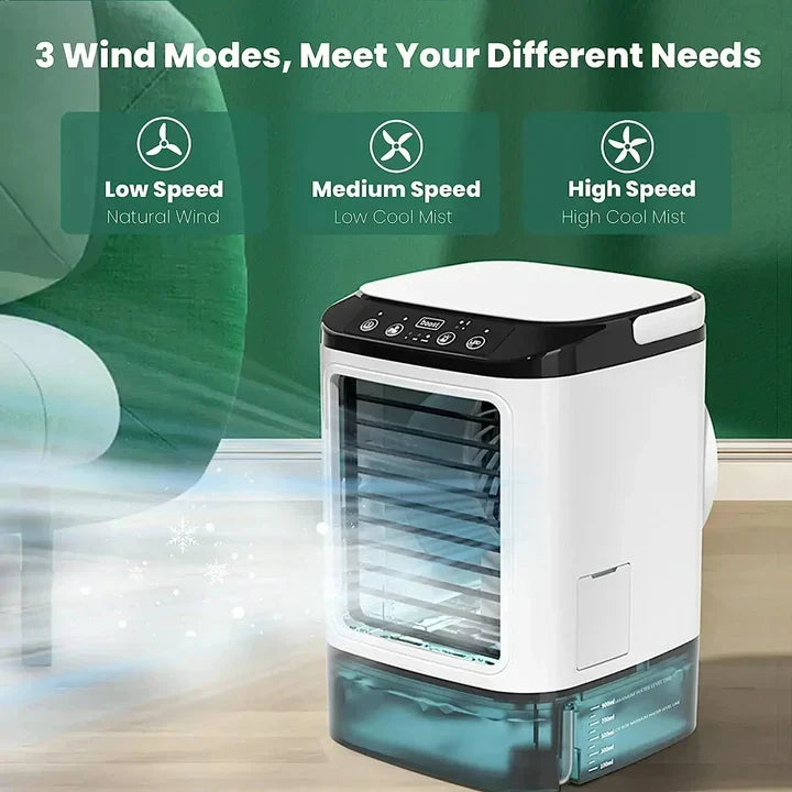 Compact Portable Air Conditioner with 3 Adjustable Fan Speeds | Efficient Cooling for Small Spaces