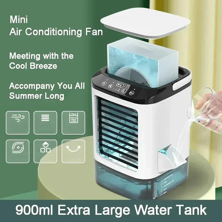 Compact Portable Air Conditioner with 3 Adjustable Fan Speeds | Efficient Cooling for Small Spaces