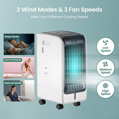 Cooling Breeze | Portable Air Conditioner with 3 Speed Settings &amp; Timer | Efficient Evaporative Cooler for Comfort