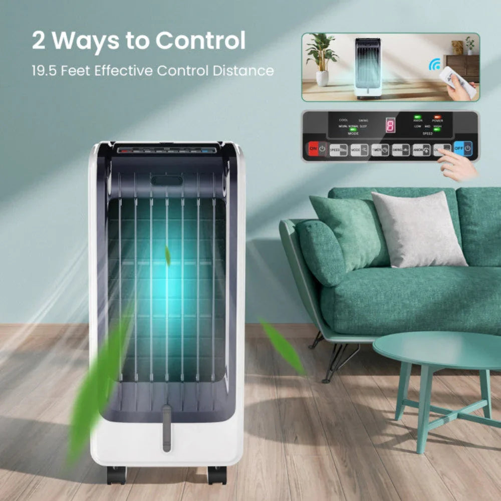 Cooling Breeze | Portable Air Conditioner with 3 Speed Settings &amp; Timer | Efficient Evaporative Cooler for Comfort