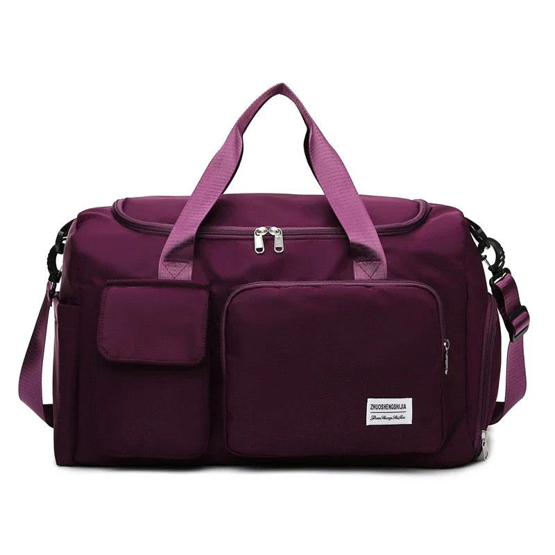 Multi-Pocket Travel Bag, Sports and Gym Duffle with Separate Shoe Compartment