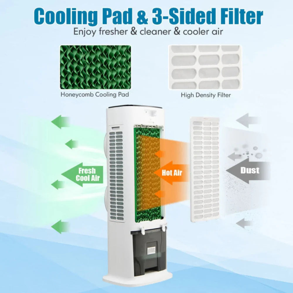 Evaporative Air Cooler | 3-in-1 Portable Fan with Remote Control | Efficient Cooling for Comfort