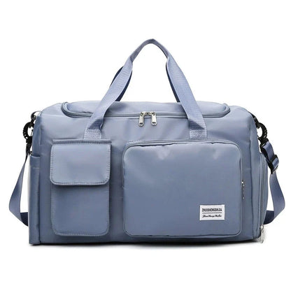 Multi-Pocket Travel Bag, Sports and Gym Duffle with Separate Shoe Compartment