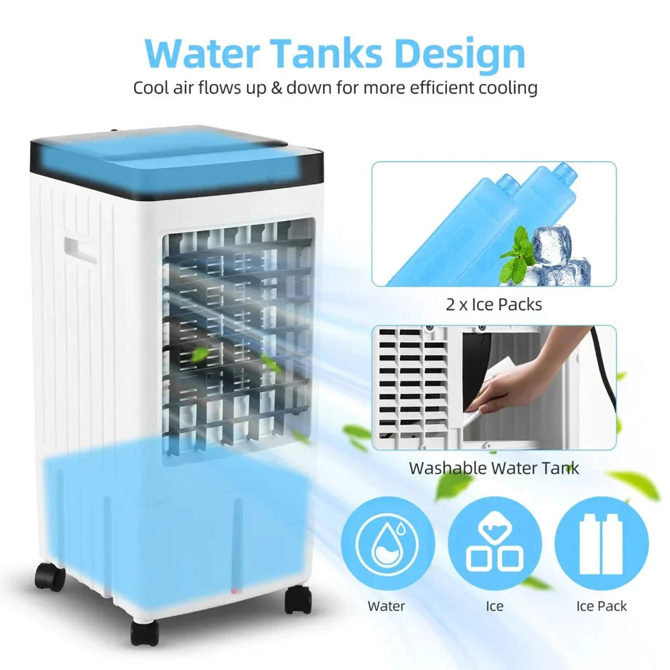 Home Breeze | Portable Evaporative Air Conditioner with Ice Packs | Energy Efficient Cooling for Comfort