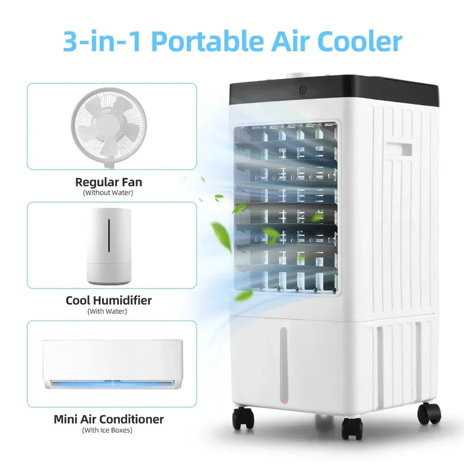 Home Breeze | Portable Evaporative Air Conditioner with Ice Packs | Energy Efficient Cooling for Comfort