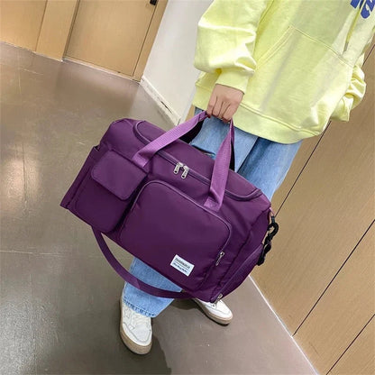 Multi-Pocket Travel Bag, Sports and Gym Duffle with Separate Shoe Compartment