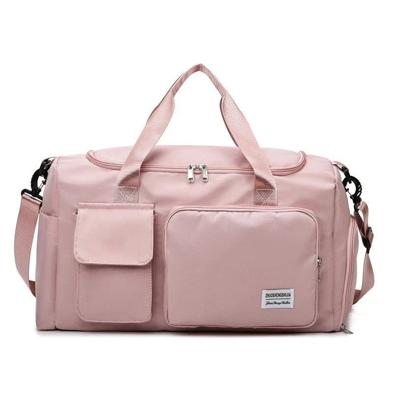 Multi-Pocket Travel Bag, Sports and Gym Duffle with Separate Shoe Compartment