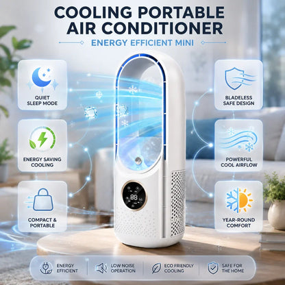 Portable AC Unit | Mini Air Conditioner with Bladeless Design | Energy Efficient for Small Spaces