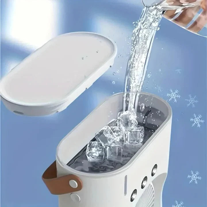 Portable Air Conditioner Fan | Dual Head Design with Mist Spray | USB Rechargeable for Personal Comfort