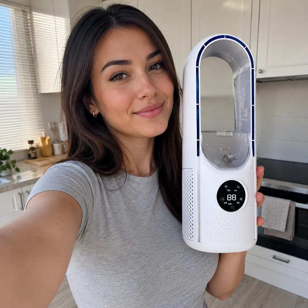 Portable Air Conditioner | Bladeless Cooling Fan with Remote Control | Sleek Design for Quiet Comfort