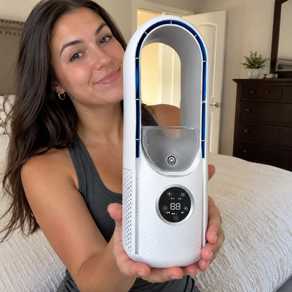 Portable Air Conditioner | Bladeless Cooling Fan with Remote Control | Sleek Design for Quiet Comfort