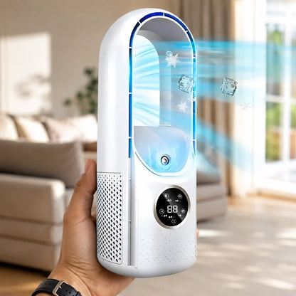 Portable Air Conditioner | Bladeless Cooling Fan with Remote Control | Sleek Design for Quiet Comfort
