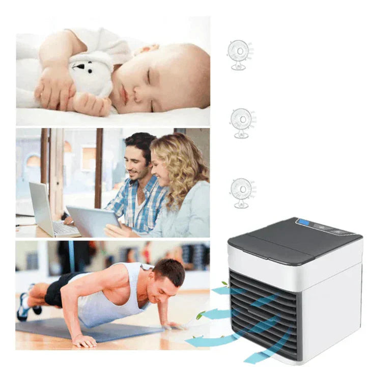 Portable Air Cooler | 3-in-1 Evaporative Cooler Fan with LED Light | Lightweight Design for Fresh Air and Comfort