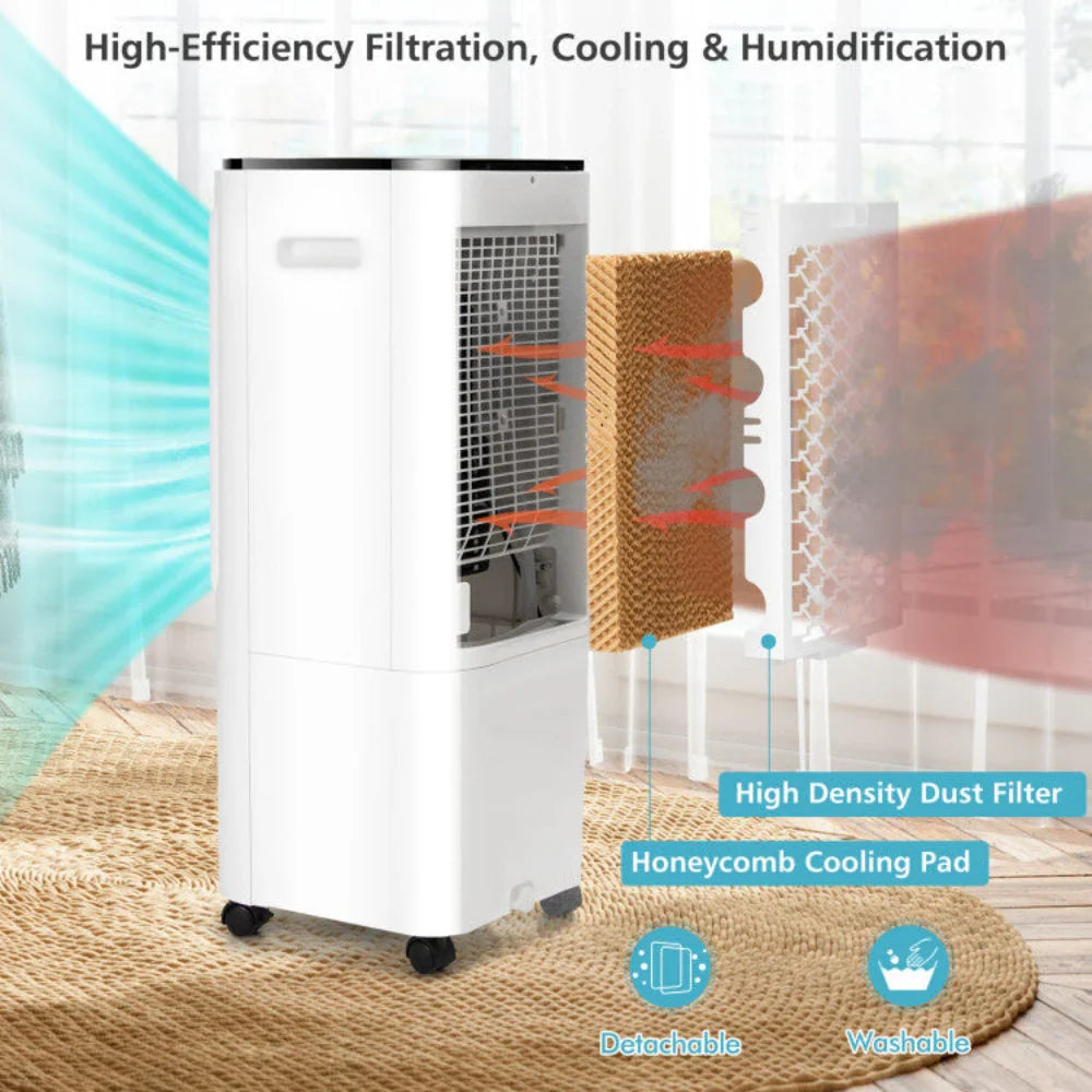 Portable Air Cooler | 4-in-1 Evaporative Fan with 12L Water Tank | Customizable Airflow for Home Comfort