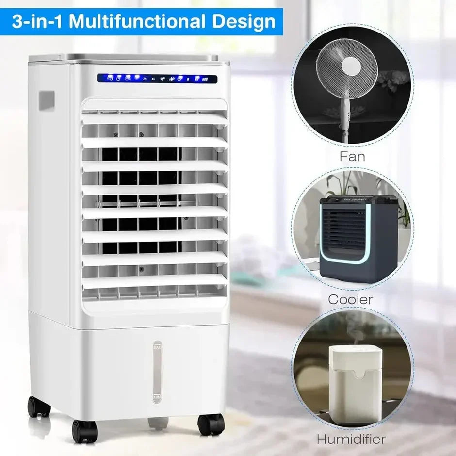 Portable Evaporative Cooler | Air Cooling Fan with Remote Control | Compact Design for Home and Office Comfort