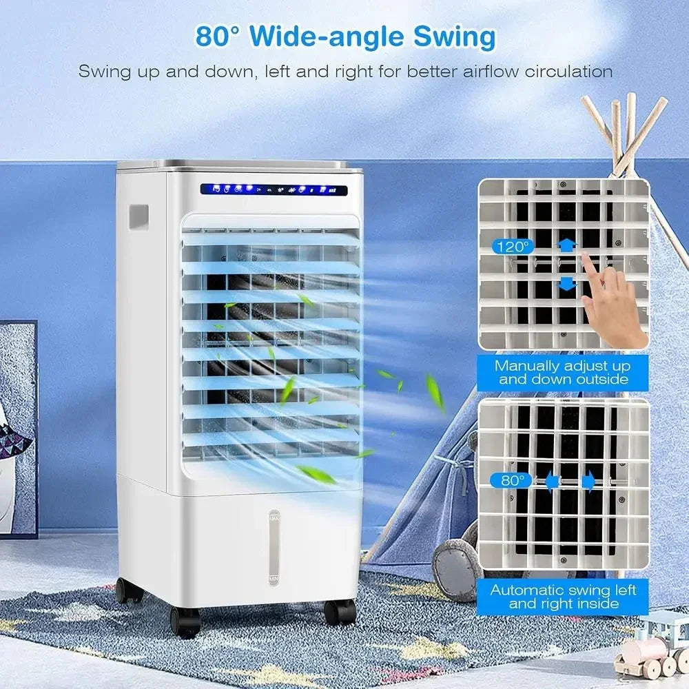 Portable Evaporative Cooler | Air Cooling Fan with Remote Control | Compact Design for Home and Office Comfort