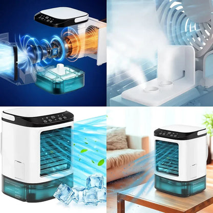 Portable Evaporative Cooler | Quiet 12W Fan with 900ml Tank | Efficient Cooling for Small Spaces