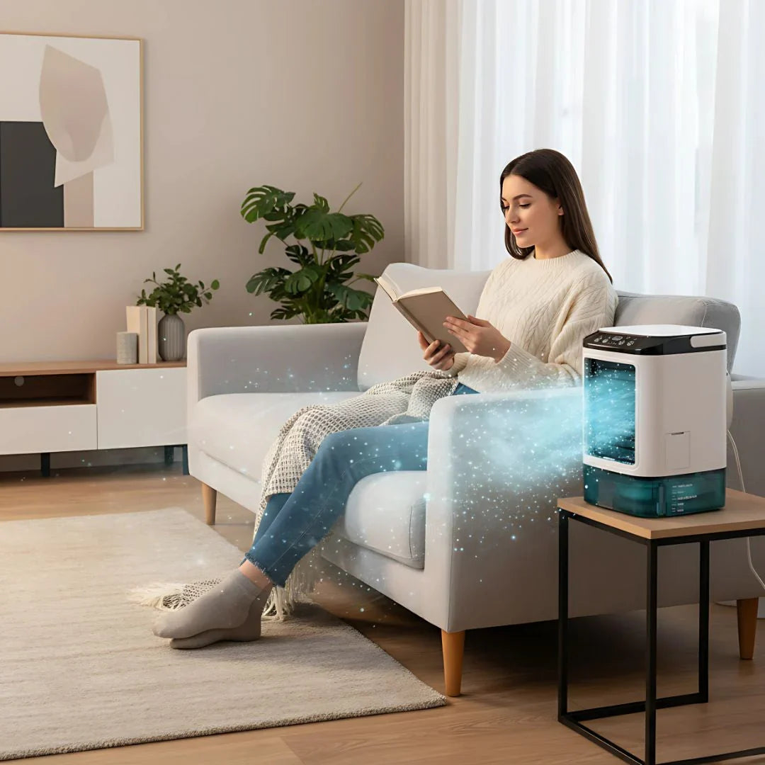 Portable Evaporative Cooler | Quiet 12W Fan with 900ml Tank | Efficient Cooling for Small Spaces